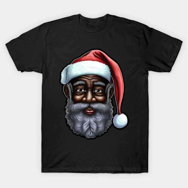 Black Santa, African American Santa T-Shirt by UrbanLifeApparel